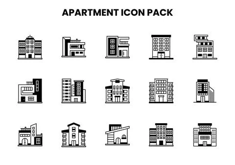 Apartment DuoTone Vector Icons Pack Ilustración de archivo