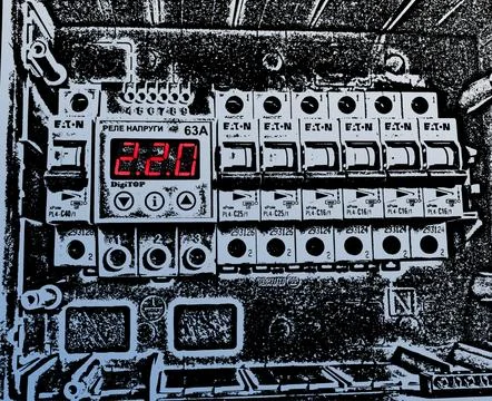 In-apartment electrical panel.Electrical communications. Stock Illustration