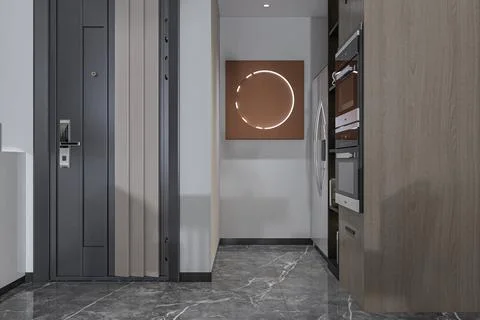 Apartment entry space interior design in artistic view in empty space decor.. Stock-Illustration