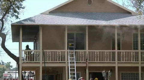 Apartment fire Stock Footage 759328