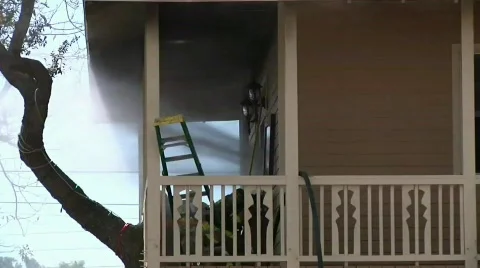 Apartment fire Stock Footage 759334