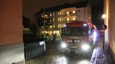 An apartment fire Stock Footage 195116898