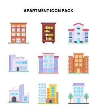 Apartment Flat Scalable Icons Pack Stockillustratie