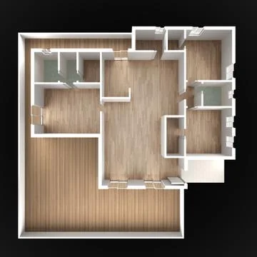 Apartment flat top view, plan, cross section interior design, architect desig Illustrazione stock
