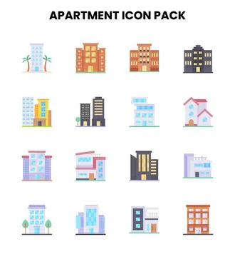Apartment Flat UI Icons Pack Stockillustratie