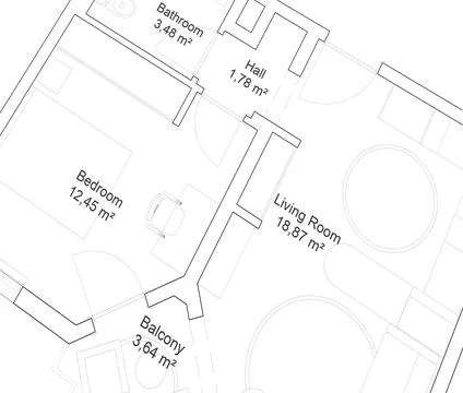 Apartment floor plan concept. 2d architectural plan of a house. Stock Illustration