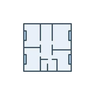 Apartment Floor Plan vector concept blue icon Ilustración de archivo