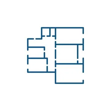 Apartment Floor Plan vector concept simple blue icon Stock Illustration