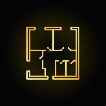 Apartment floor plan vector icon Stock Illustration
