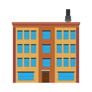 Apartment house building concept vector structure real estate. Architecture l Ilustración de archivo