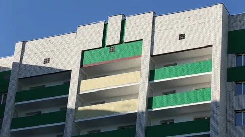 Apartment house on the sky background time lapse Stock Footage 62802262