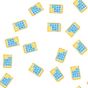 Apartment house vector seamless pattern Illustrazione stock