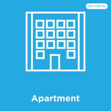 Apartment icon isolated on blue background Free Stock Illustration
