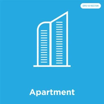 Apartment icon isolated on blue background Free Stock Illustration
