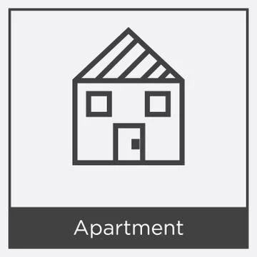Apartment icon isolated on white background Free Stock Illustration