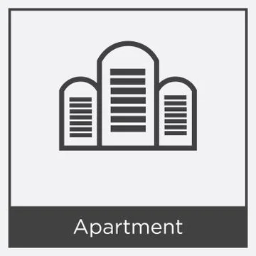 Apartment icon isolated on white background Free Stock Illustration