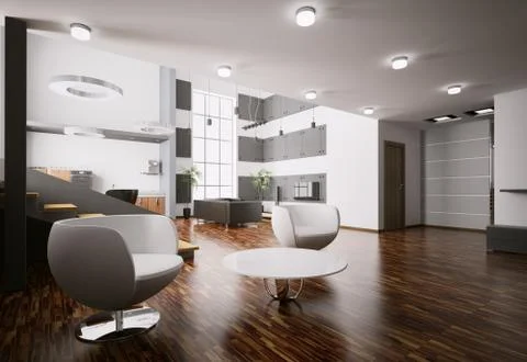 Apartment interior 3d render Stock Illustration
