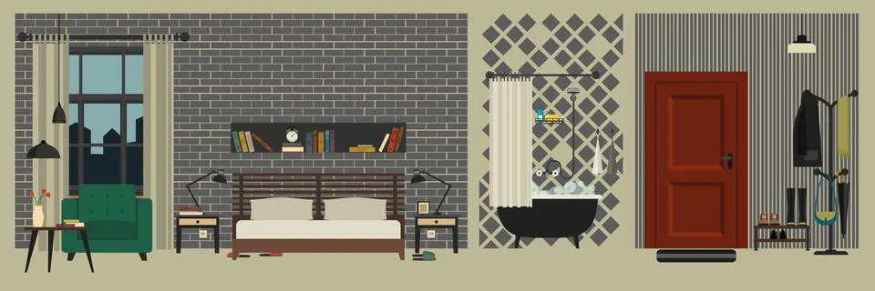 Apartment interior Stock Illustration