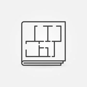 Apartment or House Plan vector concept linear icon Ilustración de archivo
