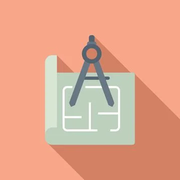 Apartment plan icon flat vector. Paper manual Illustrazione stock