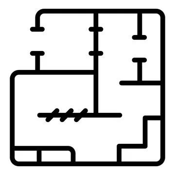 Apartment plan icon outline vector. City building Ilustración de archivo