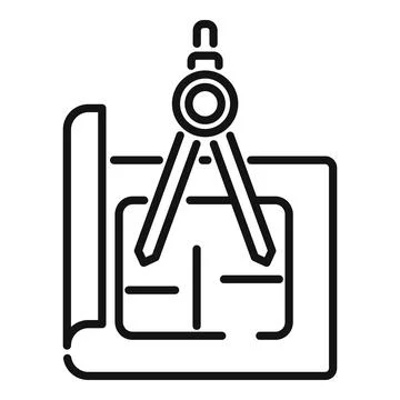 Apartment plan icon outline vector. Paper manual Illustrazione stock