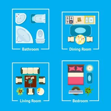 Apartment Plan Interior Design Vector Illustration Stock Illustration
