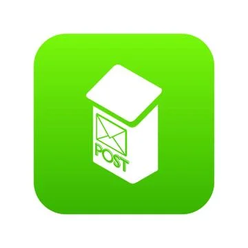 Apartment post box icon green Ilustração Stock
