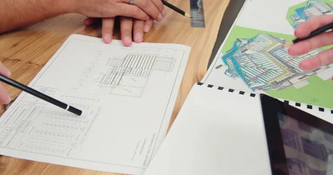 Apartment project on paper close-up 스톡 동영상 159551234