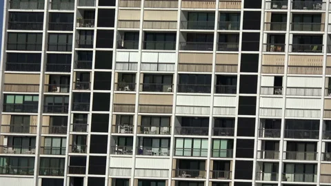 Apartment of resort or hotel  exterior day  4k  close up on room Stock Footage 244884553