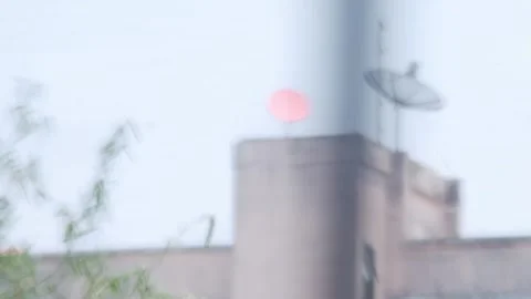 Apartment rooftop with multiple satellite dishes passing by Video stock 332293088