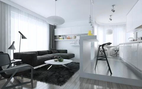 Apartment studio modern style Stock Illustration