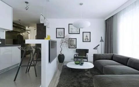 Apartment studio modern style Stock Illustration