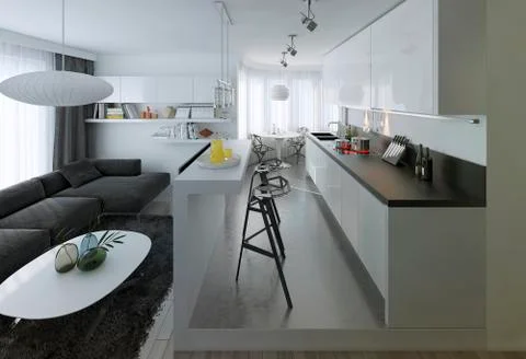 Apartment studio modern style Stock Illustration