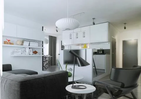 Apartment studio modern style Stock Illustration
