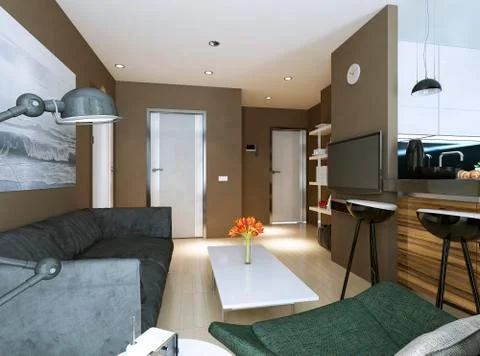 Apartment study modern style Stock Illustration