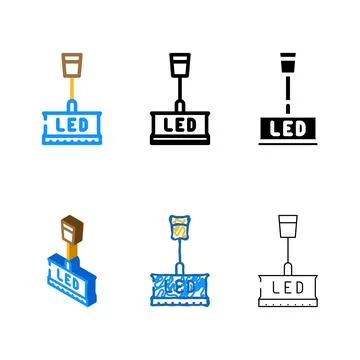 Apartment stylized lamp ceiling color icon vector Stock Illustration