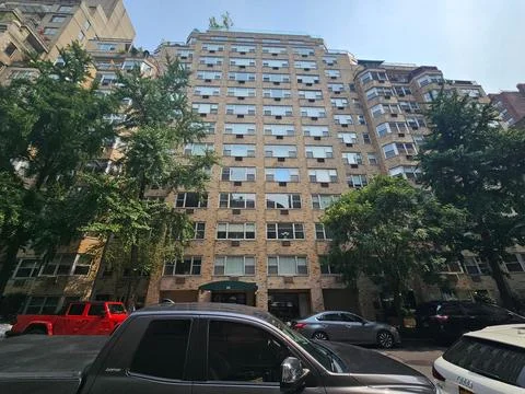 Apartment Tower Behind Trees on the Upper East Side of Manhattan Stock Photos