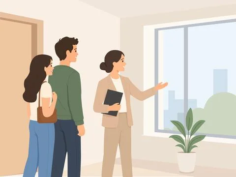 Apartment Viewing with Realtor Ilustração Stock