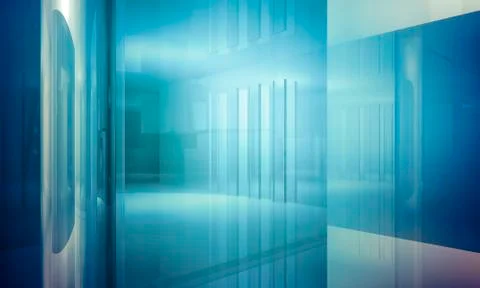 Apartment.empty office with columns and large windows, indoor building. busin Ilustración de archivo