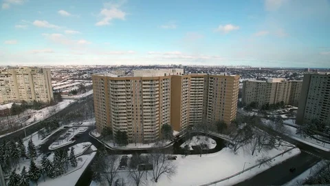 Apartment/Rental Housing complex in Winter. Stock Footage 70763537