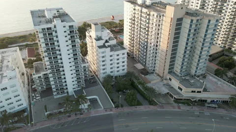 Apartments panoramic ocean coast view Stock Footage 154138567