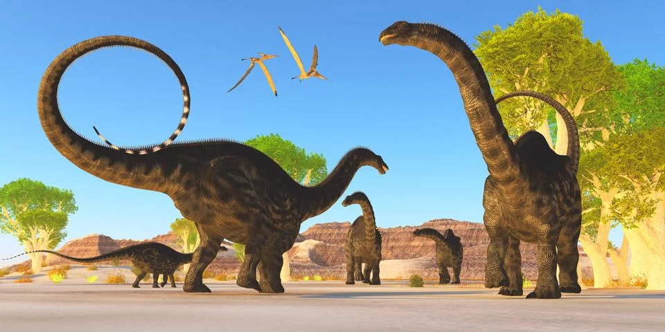Apatosaurus forest Stock Illustration
