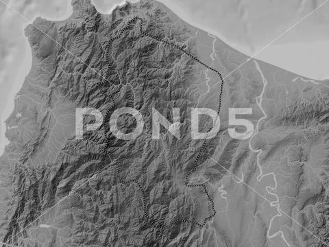 Apayao, Philippines. Grayscale elevation map with lakes and rivers ...