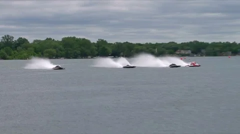 APBA inboard hydroplane races Stock Footage 7743784