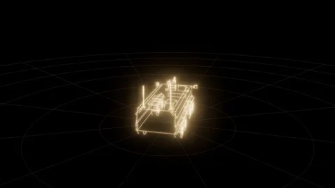 Apc archive self assembling turntable technical drawing 3D animation seamless Stock Footage 342239968