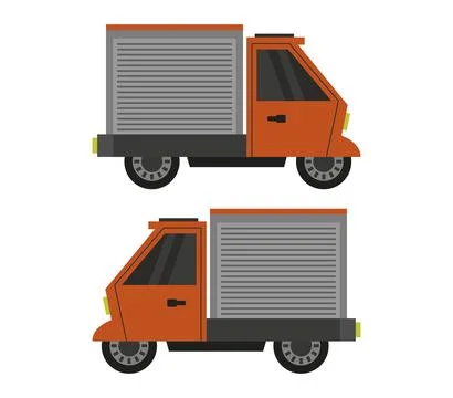Ape car icon illustrated in vector on white background Stock Illustration