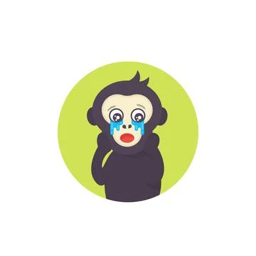 Ape, crying monkey, vector Stock-Illustration