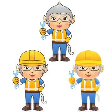 Ape in Engineer version cartoon character Stock-Illustration