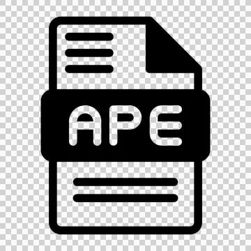 Ape file icon. Audio format symbol Solid icons, Vector illustration.  Stock-Illustration